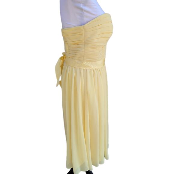 NWT Monique Lhuillier Bridesmaids Pale Yellow Strapless Mini Dress size 10 - Picture 5 of 13